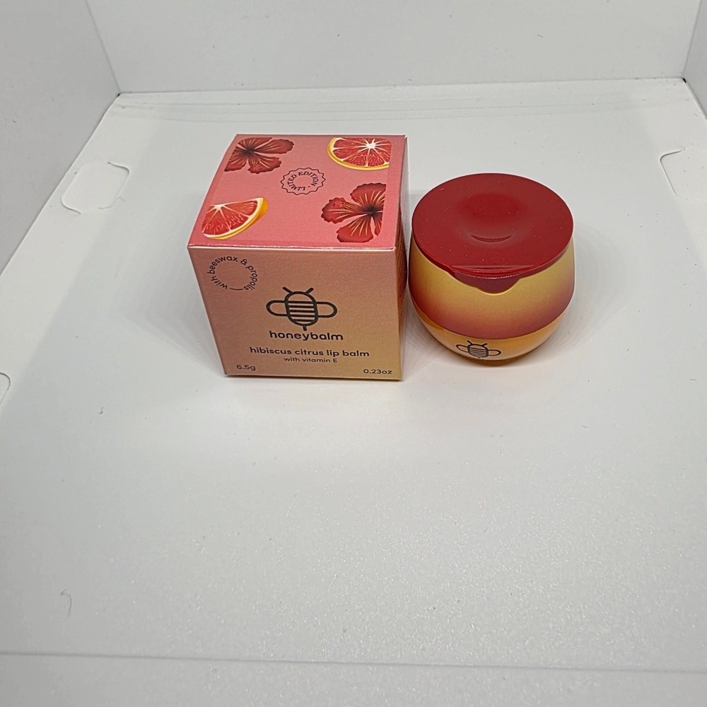 Honeybalm Hibiscus Lip Balm 0.23 oz Vitamin E Beeswax Propolis New